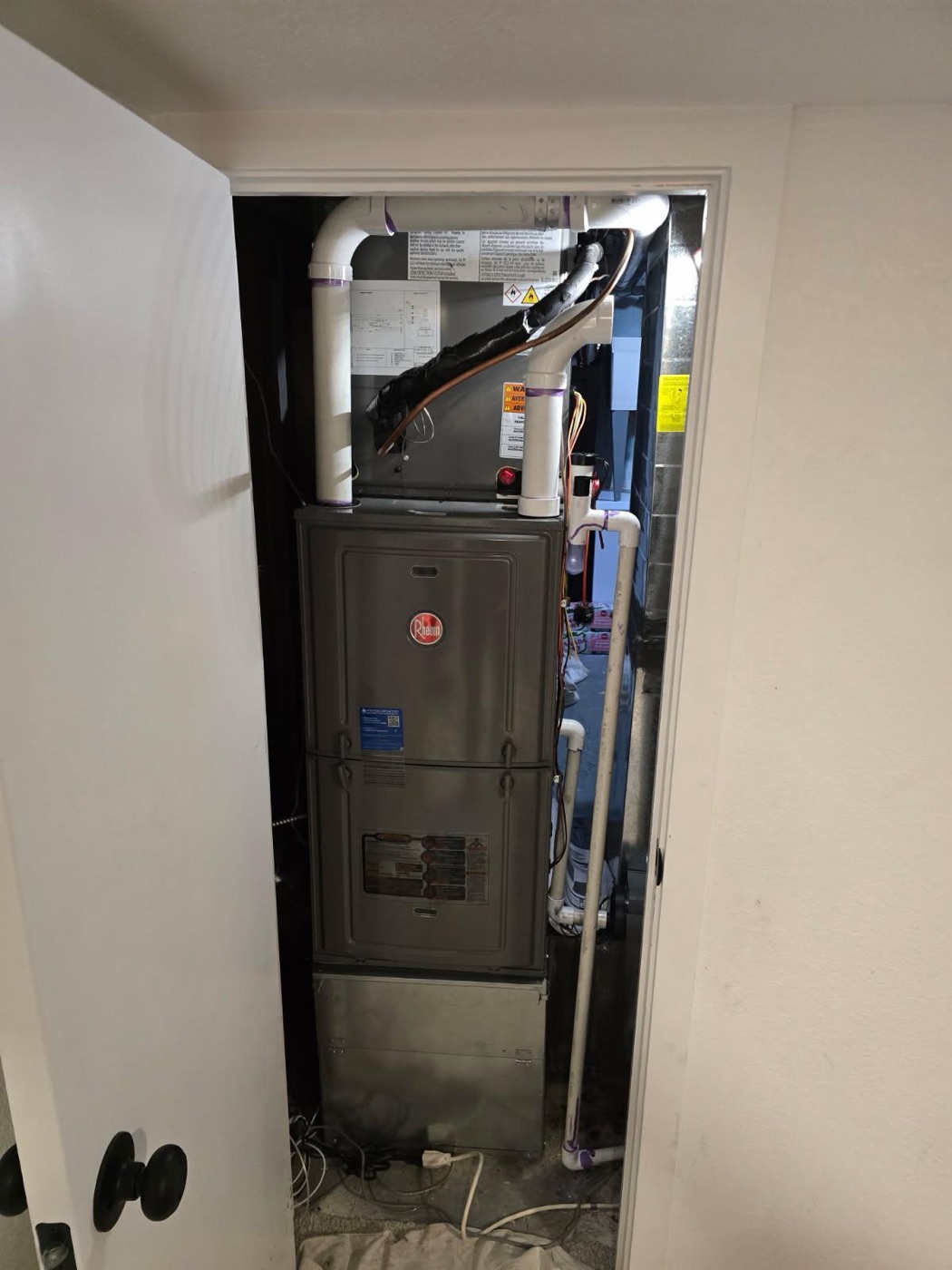 Furnace replacement: new Rheem furnace installed in a Lone Tree, CO home